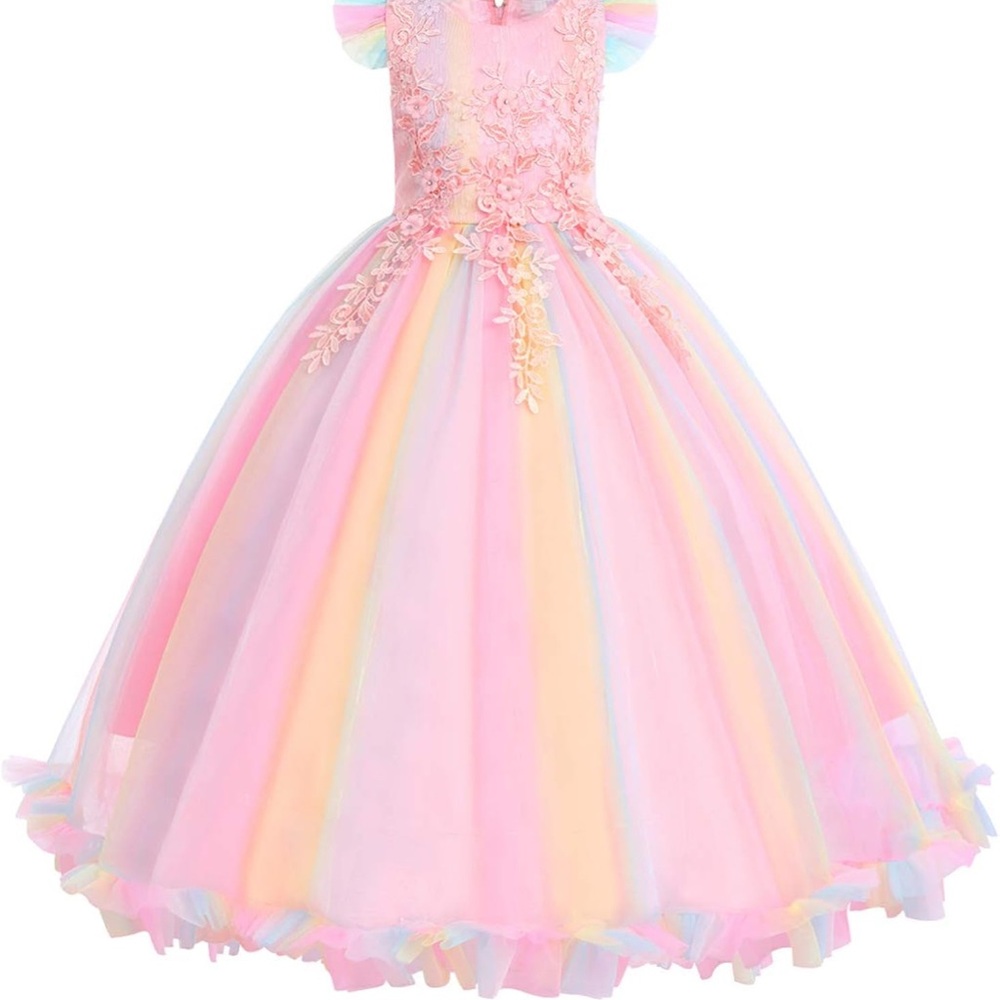 Rainbow Lace Kids Formal Dress